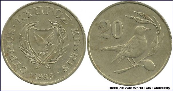 Cyprus-Republic 20 Cents 1983