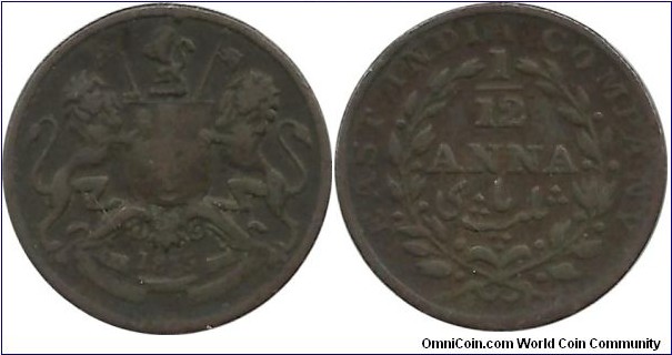 India-East India Company 1/12 Anna 1835