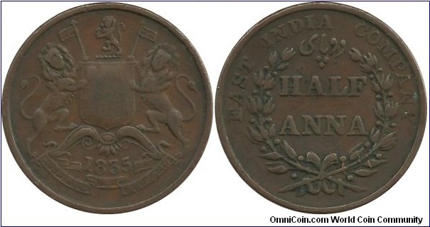 India-East India Company ½ Anna 1835