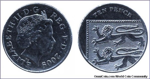 United Kingdom, 10 pence, Cu-Ni, 24.5mm, 6.5g, Queen Elizabeth II.