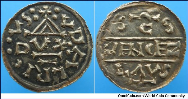 Bohemia, Duke Oldřich 1012-1033, 1034, AR denarius, 0,934g, Prague mint