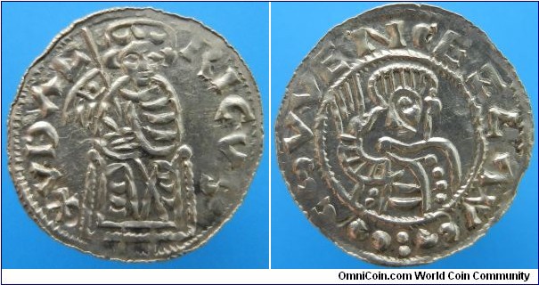 Bohemia, Duke Oldřich 1012-1033, 1034, AR denarius, 0,851g, Prague mint