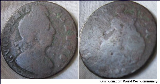 Extremely rare 1699 Halfpenny, TERTVS error