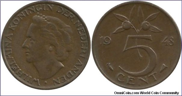 Nederlands 5 Cent 1948