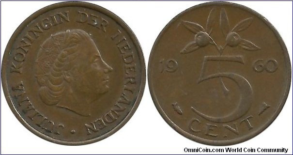 Nederlands 5 Cent 1960 - PrivyMark = Fish