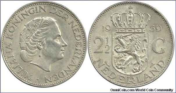Nederlands 2½ Gulden 1959 - PrivyMark = Fish