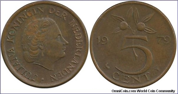 Nederlands 5 Cent 1979 - PrivyMark = Cock