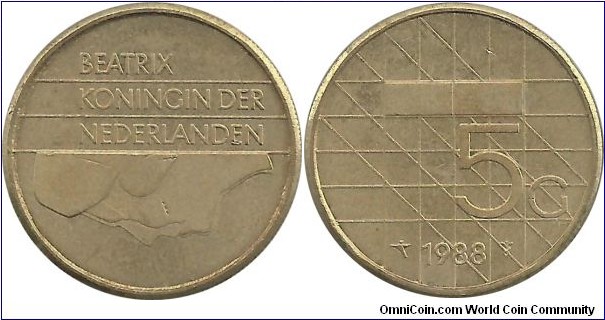 Nederlands 5 Gulden 1988