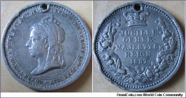 base metal 1887 Jubilee medal