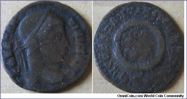 Constantine AE3 follis VOT.XX in wreath