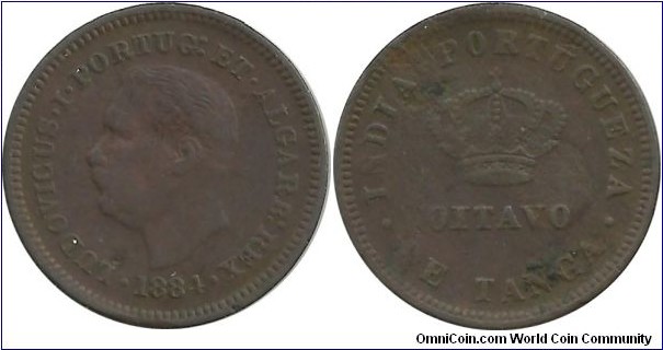 India-Portuguesa 1/8 Tanga 1884