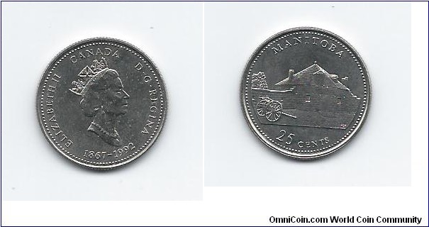 1867-1992 Canada's 125th Anniversary Quarter Manitoba