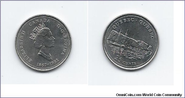 1867-1992 Canada's 125th Anniversary Quarter Quebec
