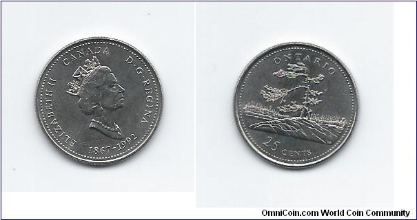 1867-1992 Canada's 125th Anniversary Quarter Ontario