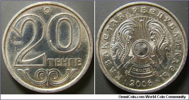 Kazakhstan 2006 20 tenge. Weight: 2.92g. 