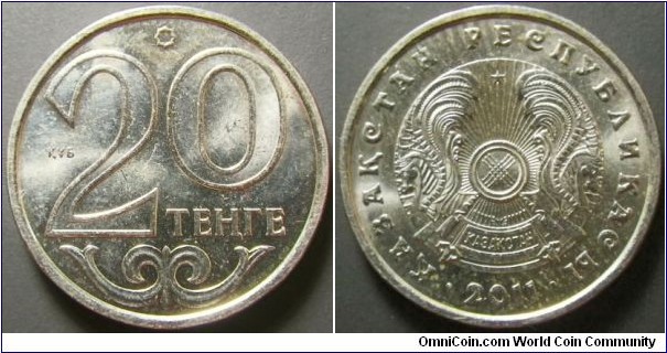 Kazakhstan 2011 20 tenge. Weight: 2.94g. 