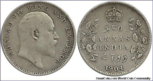 India-British 2 Annas 1904
