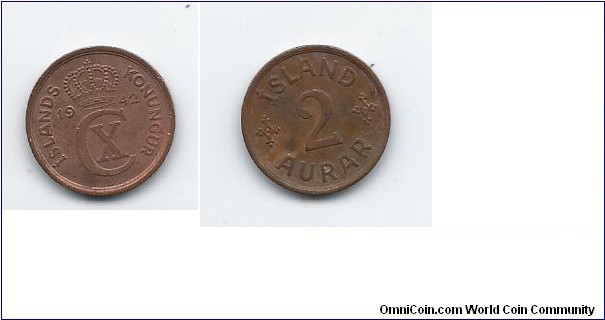 Iceland 2 Aurar 1942