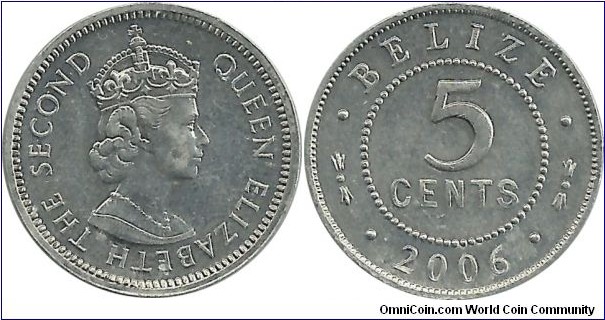 Belize 5 Cents 2006