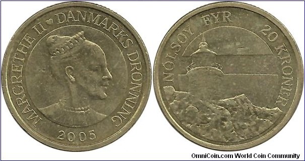 Denmark 20 Kroner 2005 - Nolsoy Lighthouse