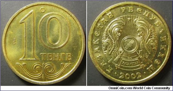 Kazakhstan 2002 10 tenge. Weight: 2.72g. 