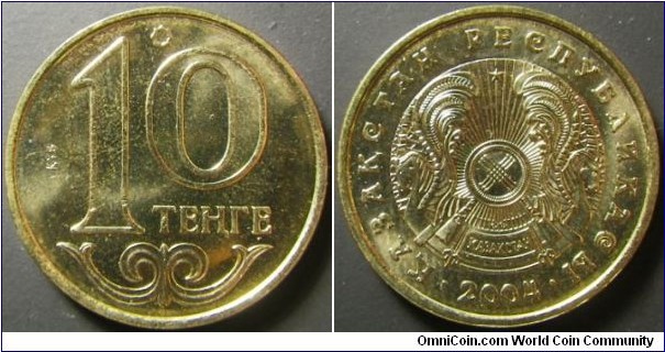 Kazakhstan 2004 10 tenge. Weight: 2.76g. 