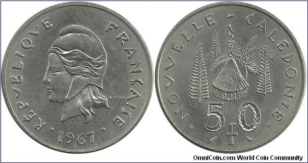 NewCaledonia 50 Francs 1967