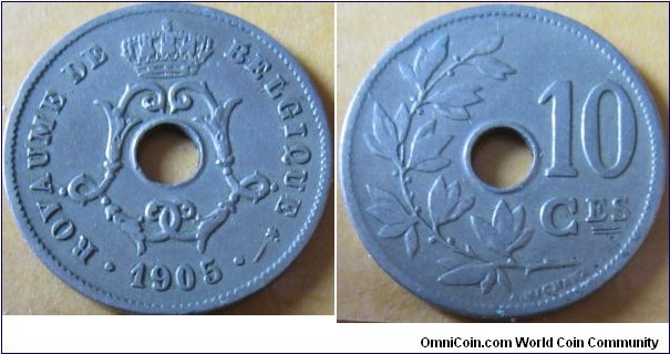 belgium 1905 10 centimes, french legend