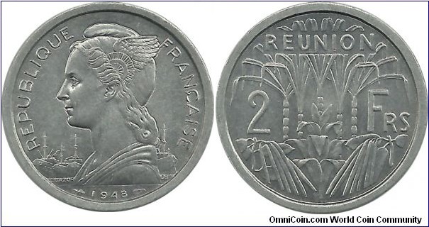 Reunion 2 Francs 1948