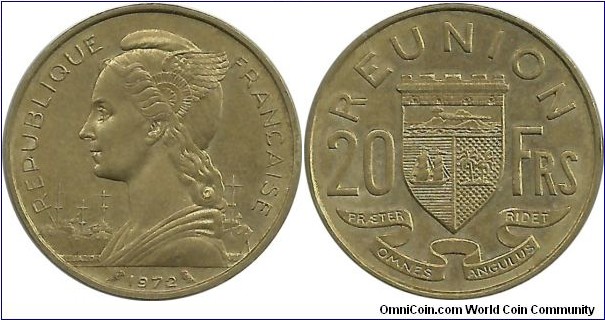 Reunion 20 Francs 1972