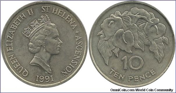 StHelena&Ascension 10 Pence 1991