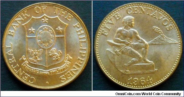 Philippines 5 centavos.
1964