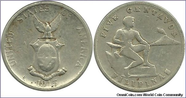 Philippines-USA 5 Centavos 1945S