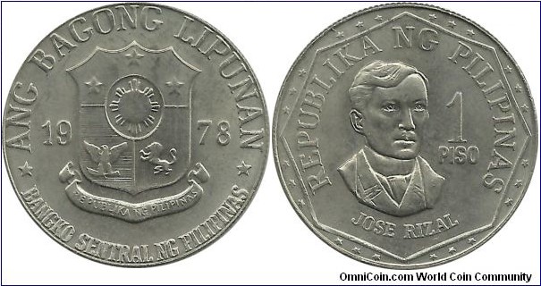 Philippines 1 Piso 1978 - Republika NG Pilipinas