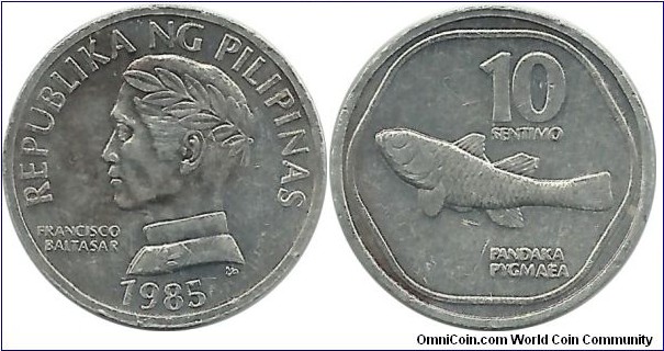 Philippines 10 Sentimo 1985 - Pandaka Pygmaea