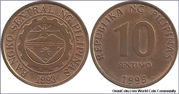 Philippines 10 Sentimo 1995