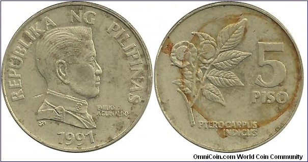 Philippines 5 Piso 1991