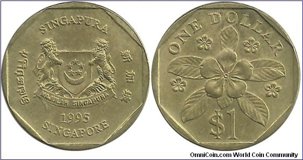 Singapore 1 Dollar 1995