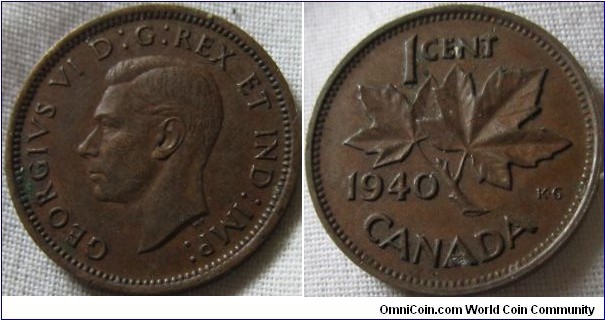 1940 candian cent