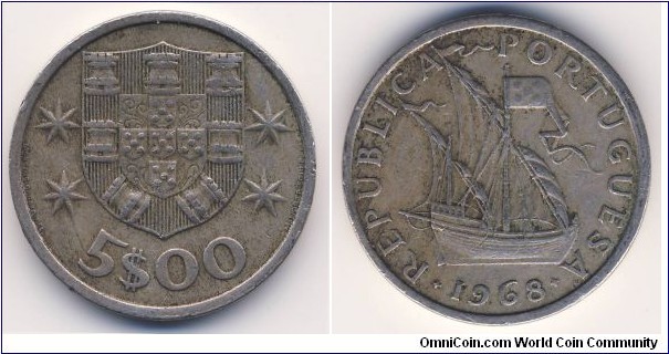 5 Escudos (2nd Portuguese Republic // Copper-Nickel)