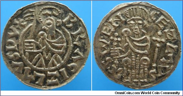 Bohemia, Duke Břetislav I. 1034-1055, AR denarius, 1,100g, Prague mint?, minted before 1050