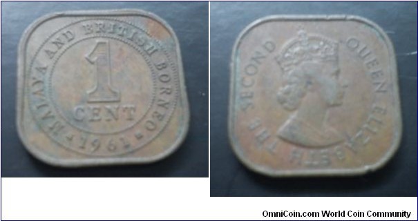 Malaya and British Borneo Queen Elizabeth II 1 cent