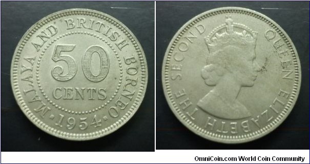 Malaya and British Borneo Queen Elizabeth II 50 cents