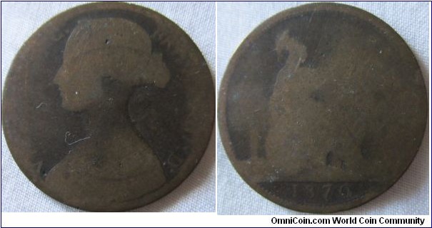 1870 penny worn