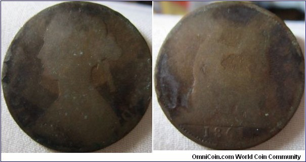 1861 penny, worn but last 1 very close to 6