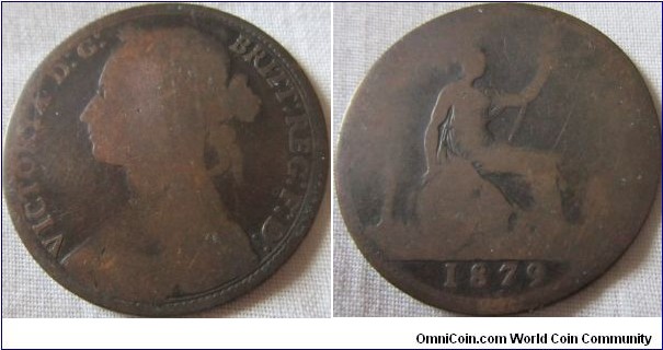 1879 penny, fair grade