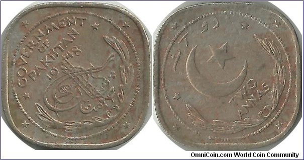 Pakistan 2 Annas 1948
