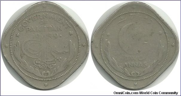 Pakistan 2 Annas 1949(dot)