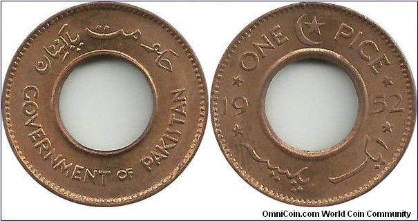 Pakistan 1 Pice 1952