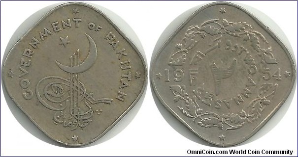 Pakistan 2 Annas 1954